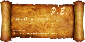 Patkós Endre névjegykártya
