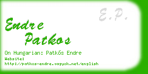 endre patkos business card